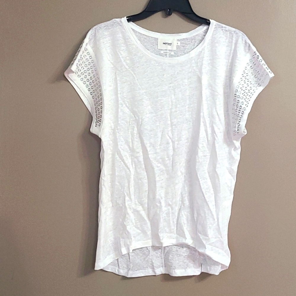 Womens Short Sleeve Linen Tee